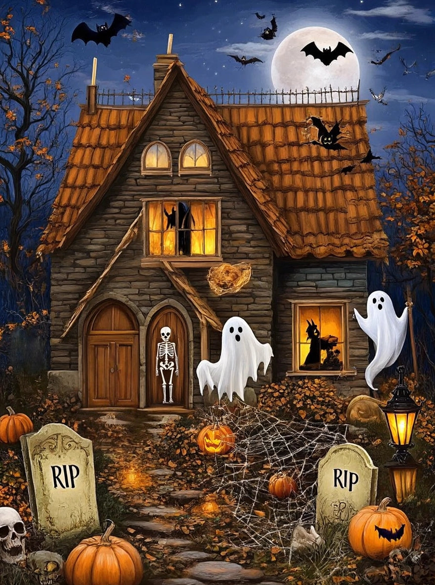 Halloween Spooky Haunted Wooden Jigsaw Puzzle for Adults | Unique Gift Idea for Halloween Enthusiasts